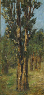 Поленов Василий Дмитриевич. Этюд с тополями 